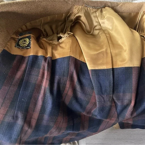 Chipp Harris Tweed Camel Wool Overcoat Men’s 40S Ivy League Vintage Coat - Picture 6 of 14